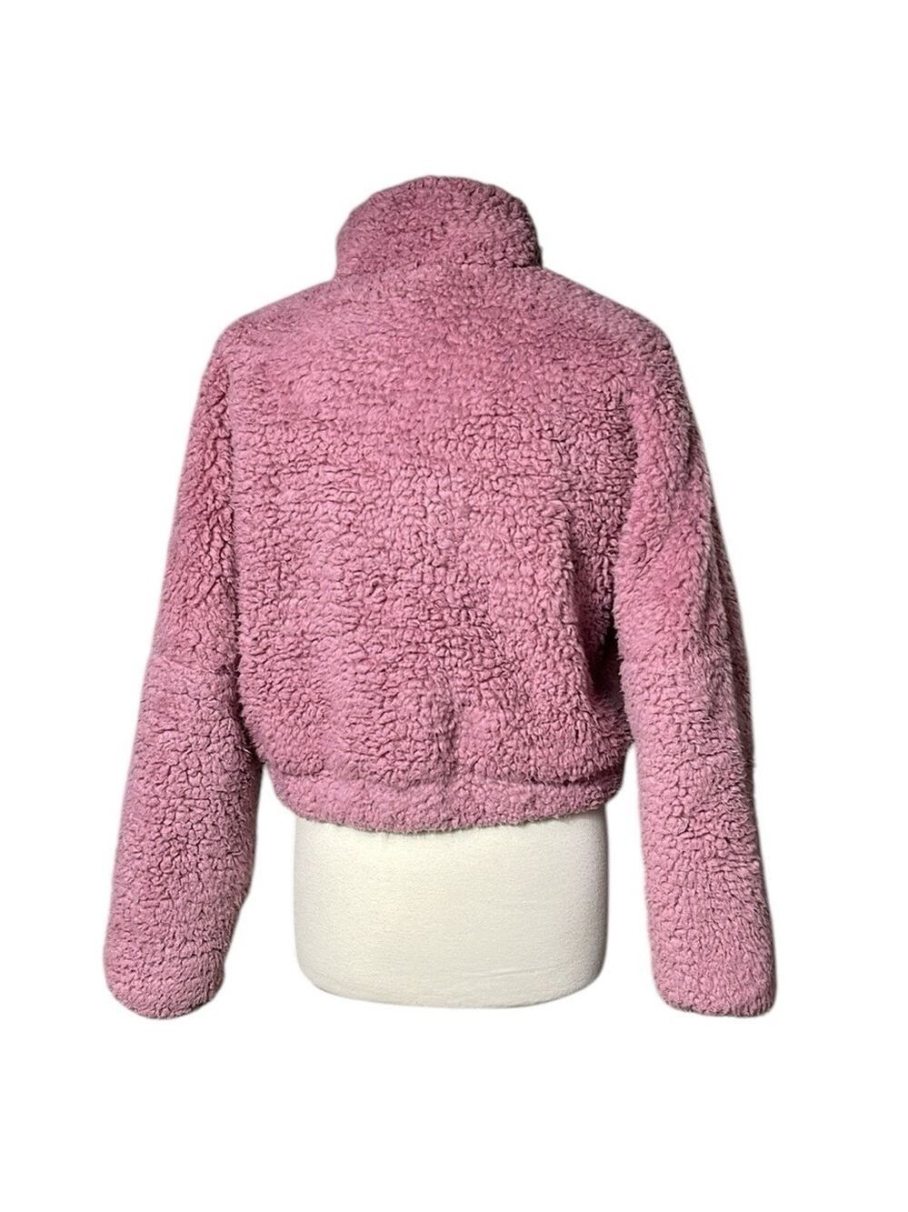 Tularosa Oversized Teddy Bomber Jacket‎ Quilted lining SZ S Pink - Picture 5 of 10